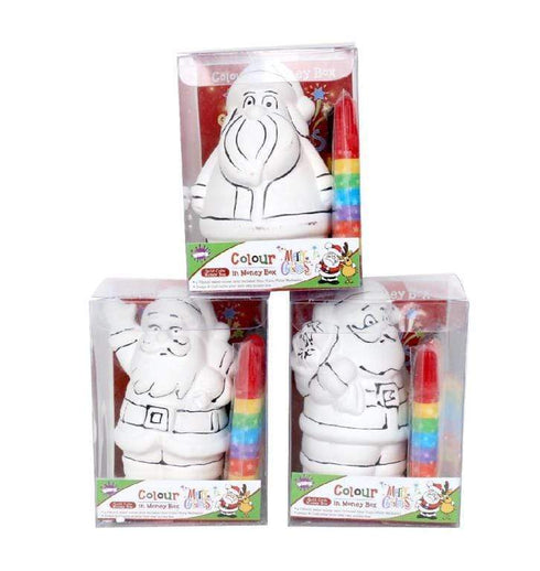 AussieSuperStore Art & Craft Essentials Colour-In Christmas Santa Money Box Colour-In Christmas Santa Money Box | Christmas Gifts